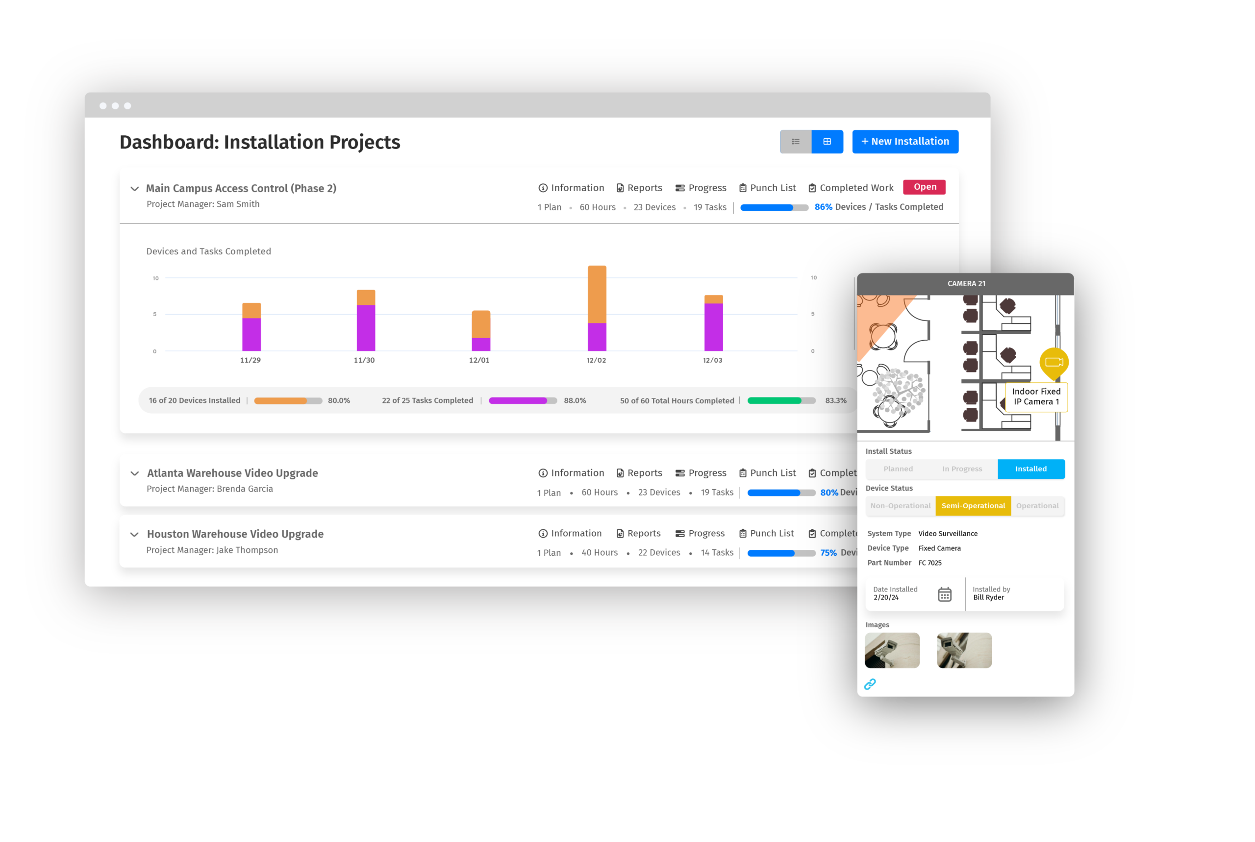 Installation dashboards