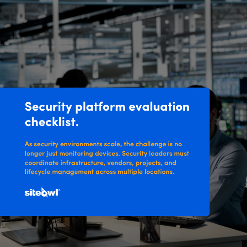 Physical security management software evaluation worksheet